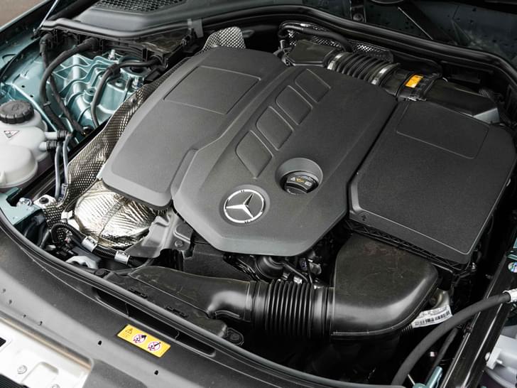 Mercedes Benz E Class Open Bonnet Engine Shot