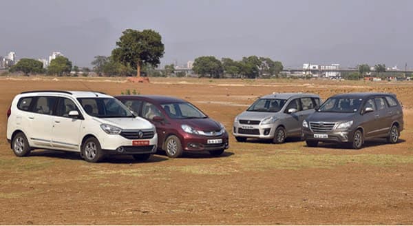 Renault Lodgy vs Honda Mobilio vs Maruti Ertiga vs Toyota Innova