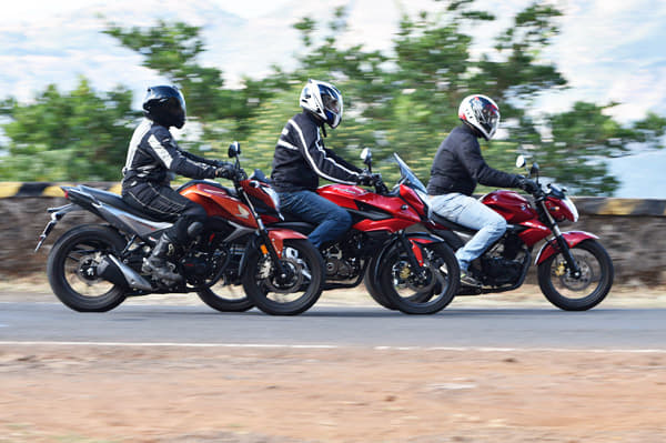 Honda CB Hornet 160R vs Suzuki Gixxer vs Pulsar AS 150 comparison