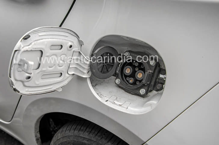 Tata Tigor EV charging flap Tata Tigor EV charging flap