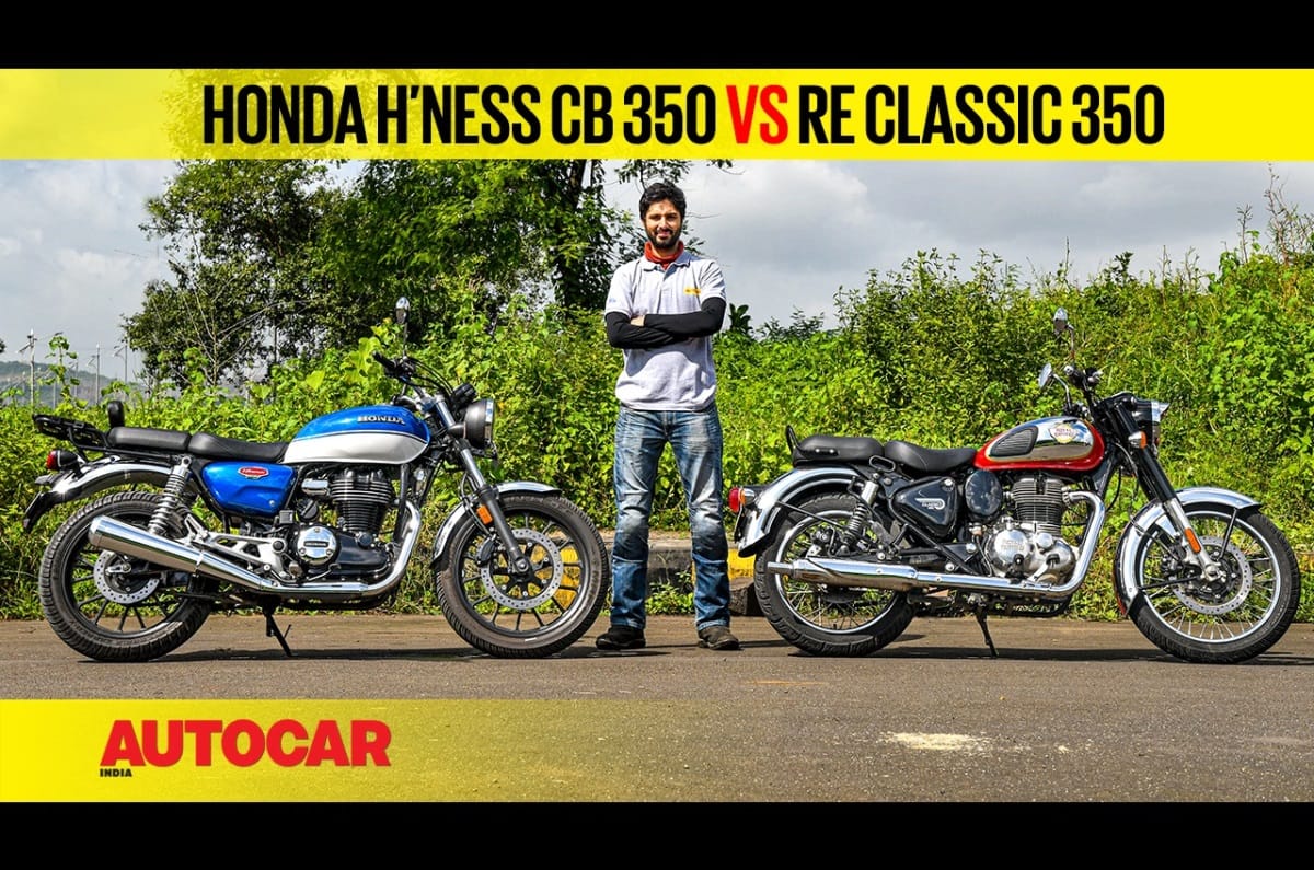 2021 Royal Enfield Classic 350 vs Honda H’Ness CB350 comparison video