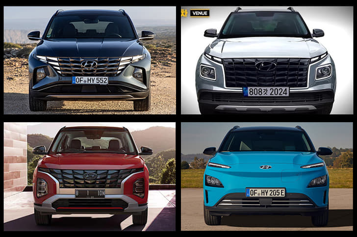 Hyundai Tucson, Creta, Venue, Kona electric
