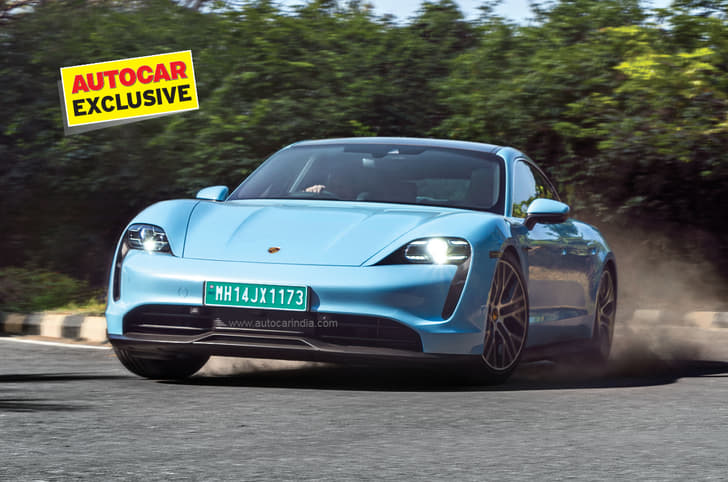 Porsche Taycan front action image