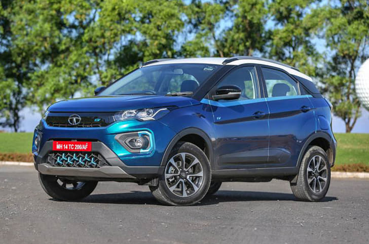 Tata Nexon EV front quarter.