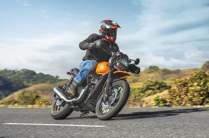 Yezdi Scrambler front quarter 