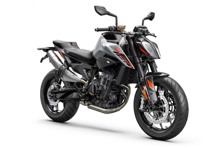 The KTM 790 Duke in grey.