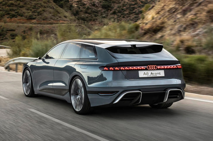 A6 Avant e-tron concept wagon rear quarter panel.