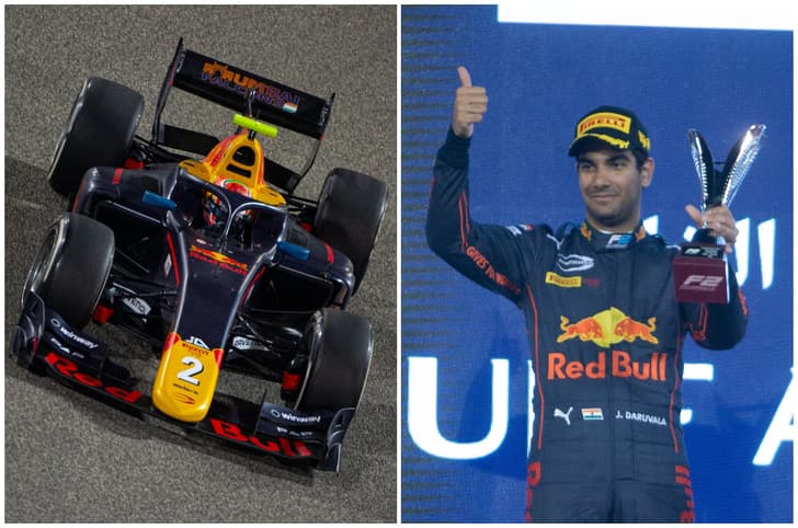Jehan Daruvala in 2022 F2 Bahrain GP sprint race