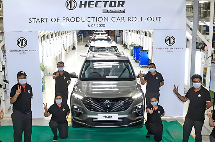 MG Hector Plus production line