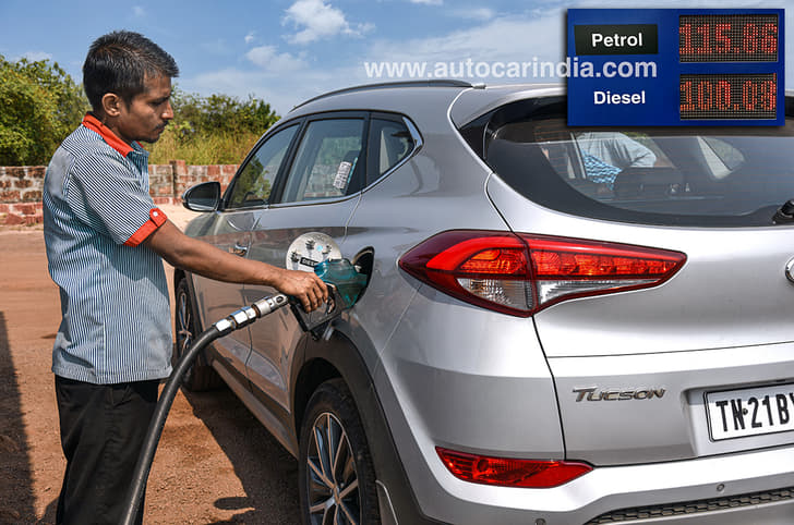 Diesel crosses Rs 100 in Mumbai.