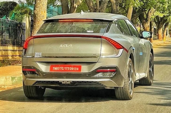 Kia EV6 rear spied in India 