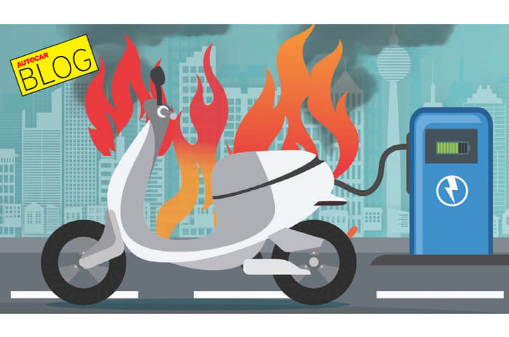 Electric scooter on fire image