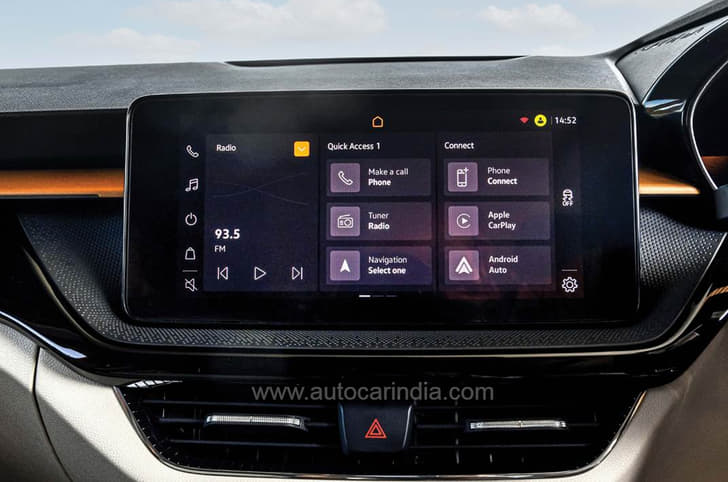Skoda Slavia 10-inch touchscreen system