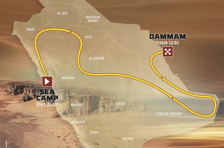 Dakar 2023 route in Saudi Arabia