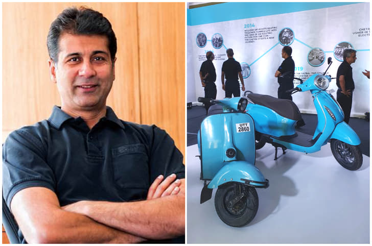 Rajiv Bajaj and Bajaj Chetak image