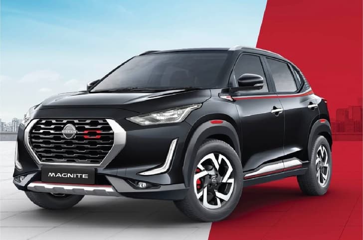 Nissan Magnite Red Edition front quarter