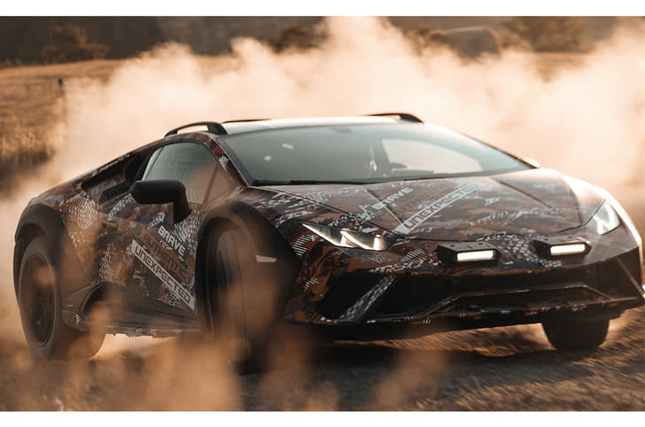 Lamborghini Huracan Sterrato front quarter track shot