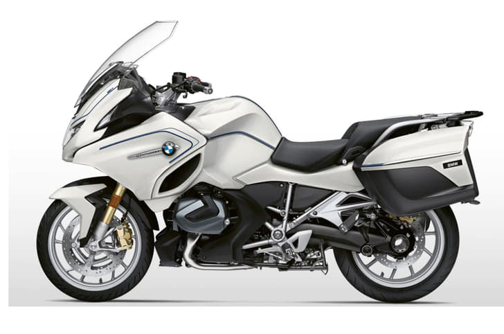 BMW R 1250 RT side view static shot.
