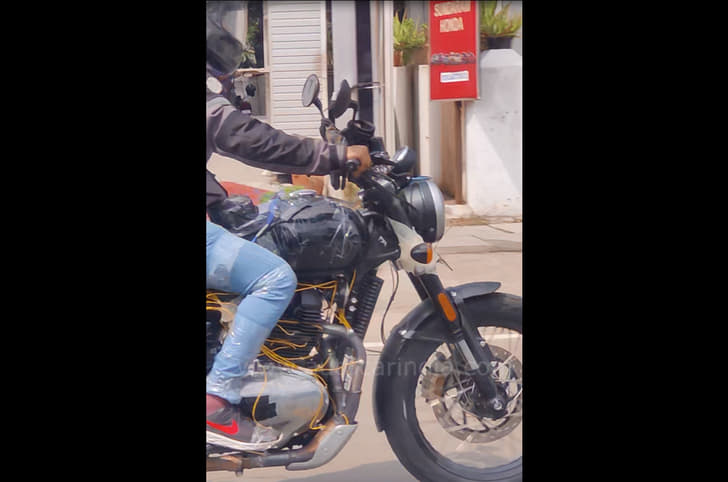 RE 650cc scrambler spied testing yet again.