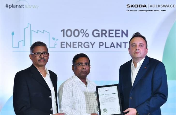 Skoda Auto Volkswagen India Aurangabad plant 100 percent green energy