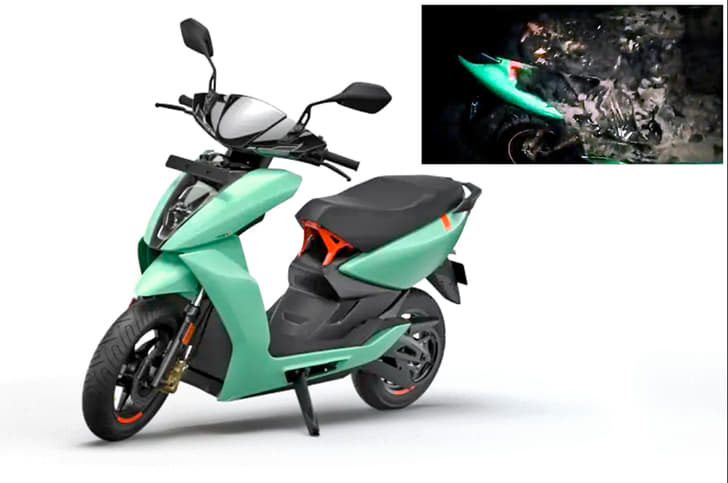 Ather 450X electric scooter fire; company claims bolt torqued incorrectly.