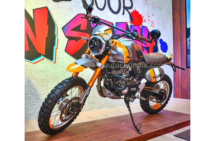 TVS Ronin SCR scrambler custom shown at MotoSoul 2023
