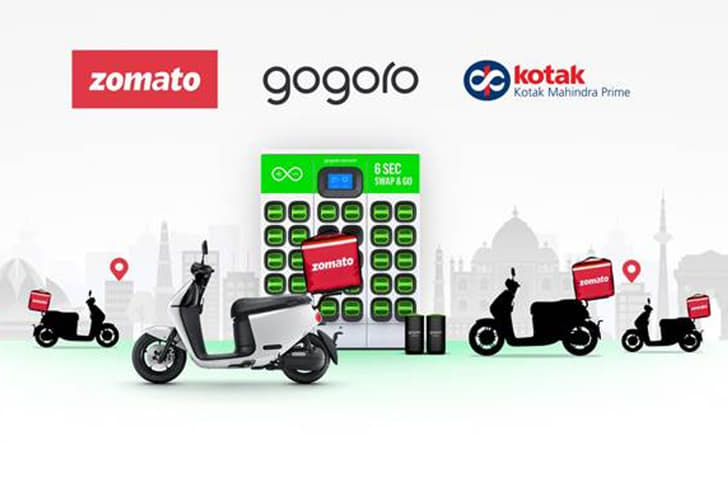 Zomato food delivery in India to be done by Gogoro e-scooters.