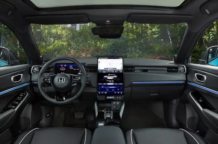 Honda e:Ny1 electric SUV front quarter interior