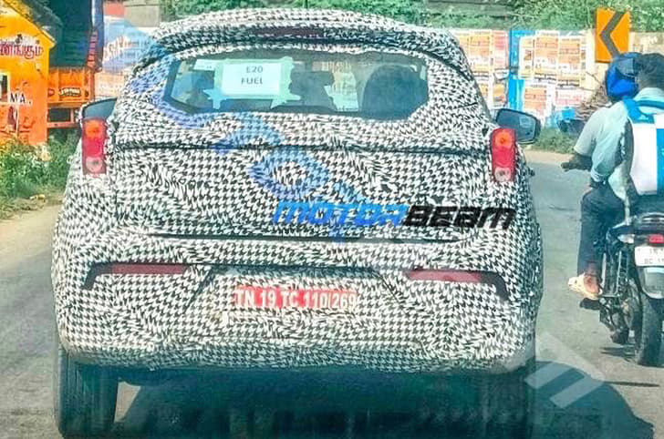 Mahindra XUV300 facelift spied testing rear 