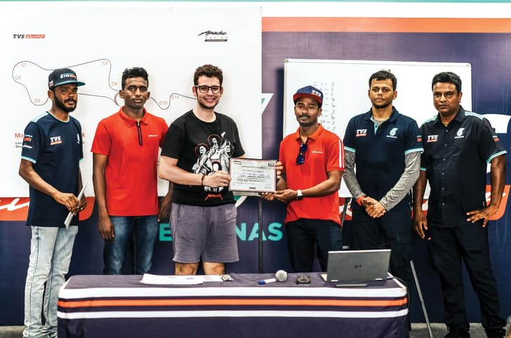 TVS YMRP 7.0 results, on-track experience, track-specific coaching.