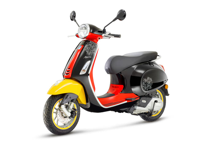 Vespa SXL 150 price, Mickey Mouse edition scooter.