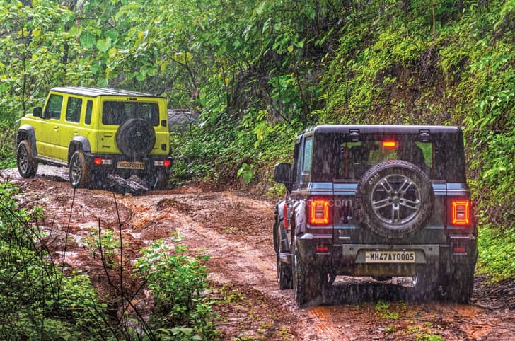 Maruti Jimny Mahindra Thar rear static image