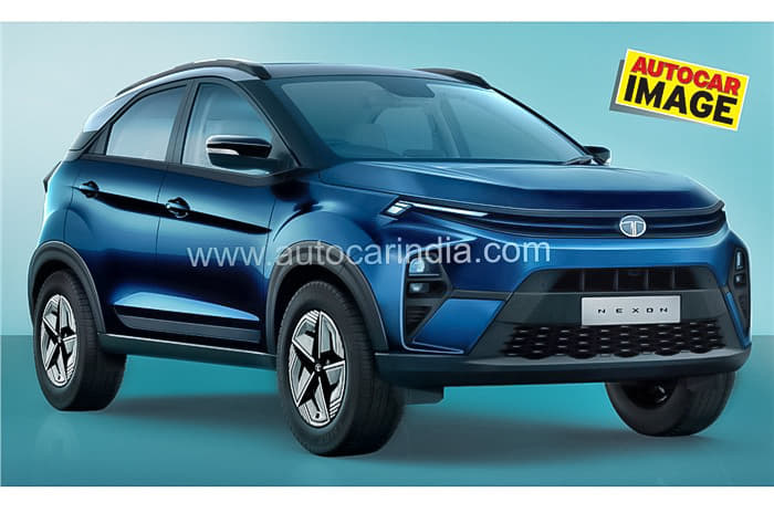 Tata Nexon facelift rendering front quarter Tata Nexon facelift rendering front quarter