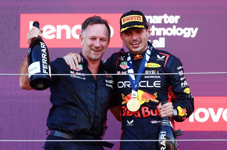 Max Verstappen and Christian Horner at the Suzuka Circuit, Japan GP 2023
