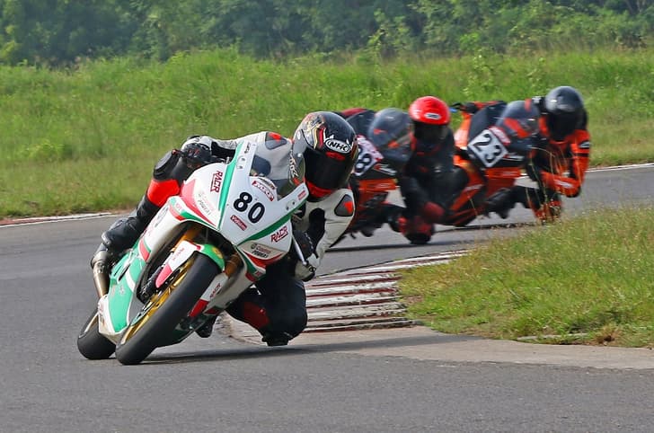 2023 INMRC Pro-Stock 301-400cc champion Rajiv Sethu