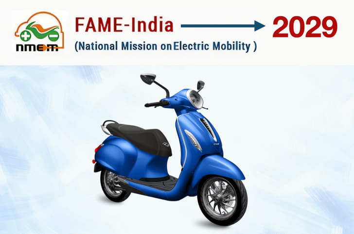 FAME subsidy, Chetak EV composite image. FAME subsidy deadline, extension proposal sent to govt.