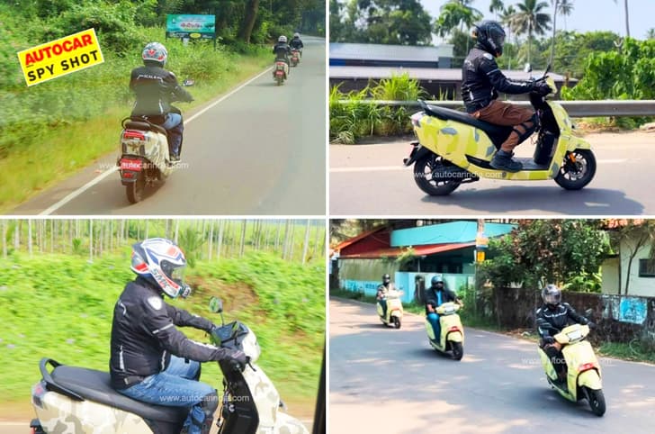 Ampere NXG spy shot composite image. Ampere electric scooter price, NXG India launch details.