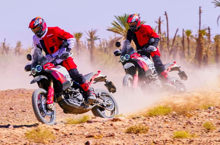 Ducati DesertX Rally action shot. Ducati DesertX Rally price, power, India launch details.