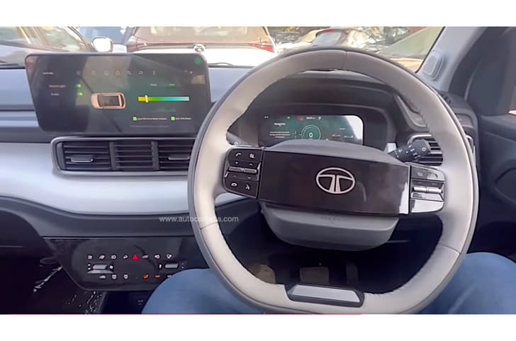 Tata Punch EV steering, instrument cluster, infotainment
