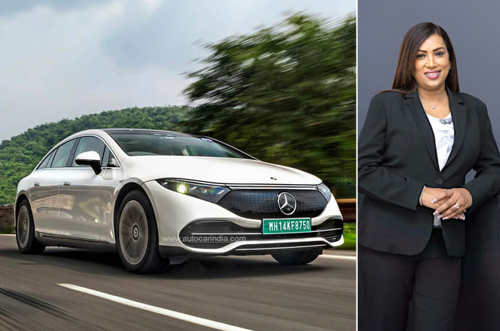 Merc's EQS with Sagree Sardien, head of Region Overseas, Mercedes-Benz Cars (inset). Merc's EQS with Sagree Sardien, head of Region Overseas, Mercedes-Benz Cars (inset).