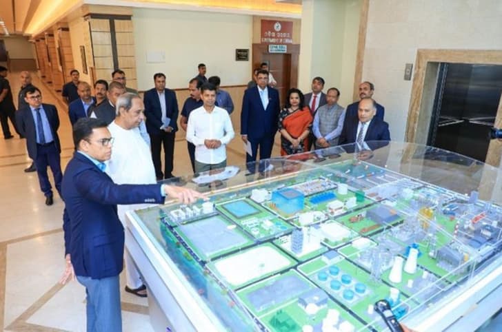 Sajjan Jindal, Chairman of JSW Group, with Naveen Patnaik, Chief Minister of Odisha.