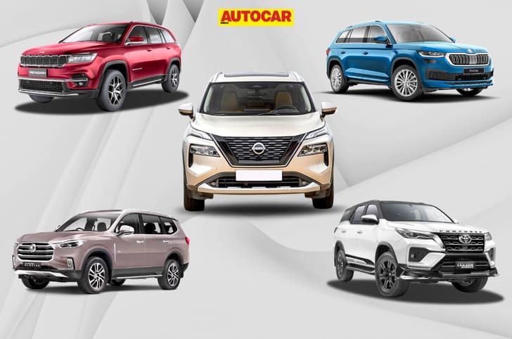 Nissan X-Trail, Toyota Fortuner, Jeep Meridian, Skoda Kodiaq, MG Gloster Nissan X-Trail, Toyota Fortuner, Jeep Meridian, Skoda Kodiaq, MG Gloster