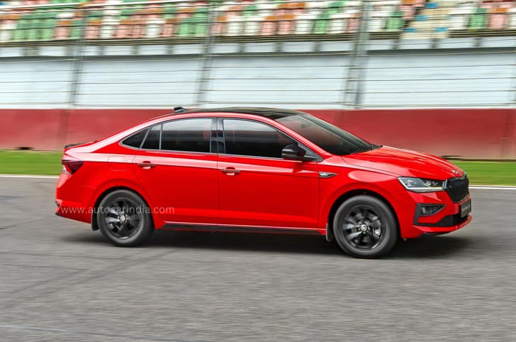 Skoda Slavia side action pan BIC track drive Skoda Slavia side action pan BIC track drive