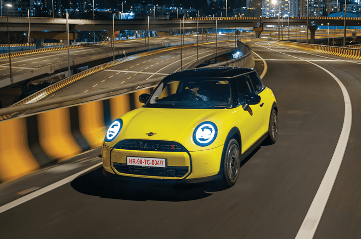 2024 Mini Copper front left side driving on road
