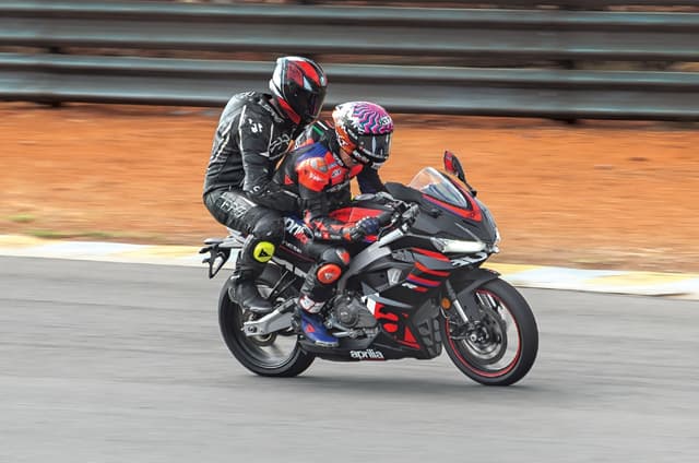 RS 457 ridden at Kari for Aprilia Racers Days India: Lap One