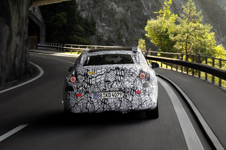 New Mercedes CLA prototype rear New Mercedes CLA prototype rear