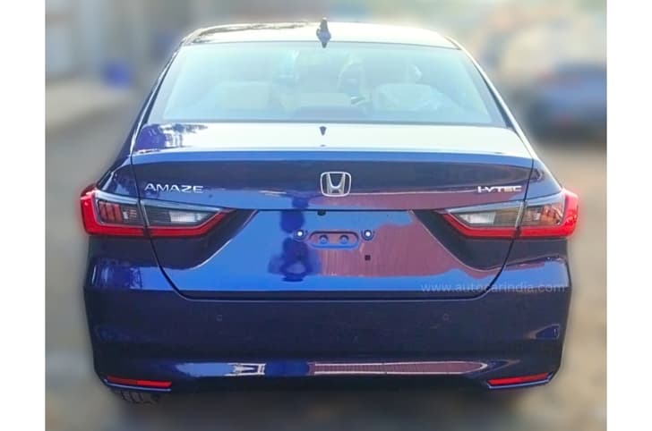 2025 Honda Amaze rear blue 2025 Honda Amaze rear blue