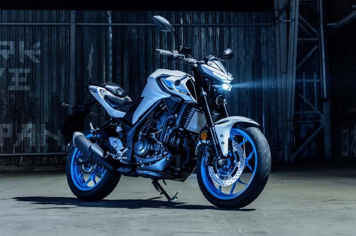 Yamaha MT03 blue colour front 3/4 static image Yamaha MT03 price, updates, India launch details