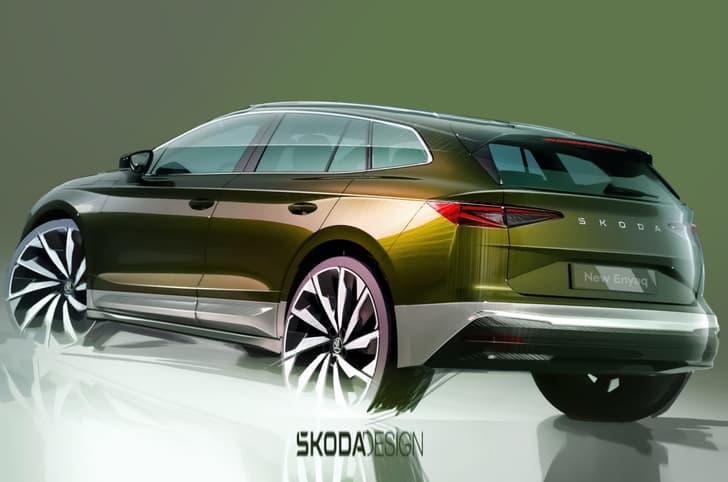 Skoda Enyaq facelift rear teaser sketch 
