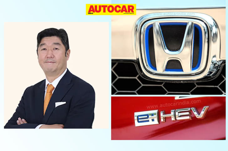 Honda City hybrid logo with Takuya Tsumura, Honda Cars India president Honda City hybrid logo with Takuya Tsumura, Honda Cars India president